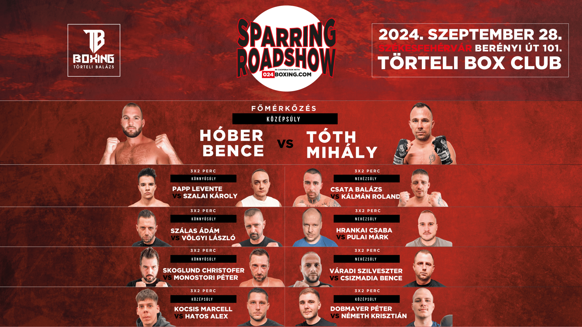 Sparring Roadshow – Törteli Box Club – Székesfehérvár