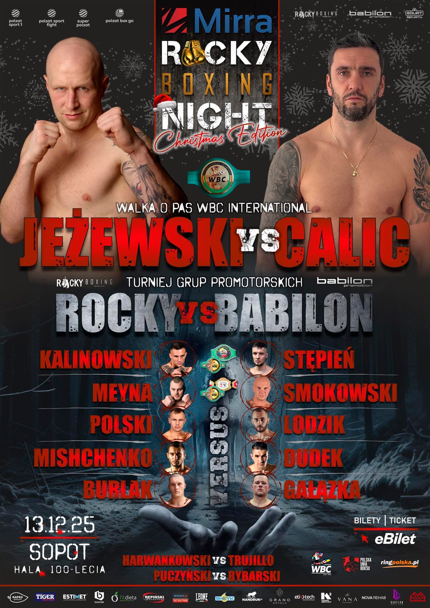 Jezewski vs. Calic on December 13 for WB...
